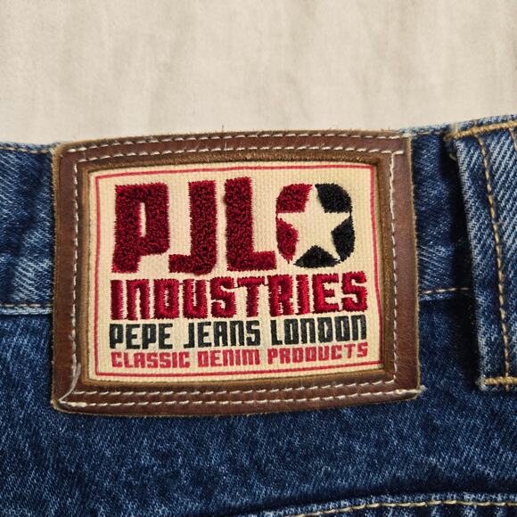 PJL Industries Mens Size 36x33 Pepe Jeans Carpenter Dark Wash Y2K Baggy *read* - Picture 5 of 16